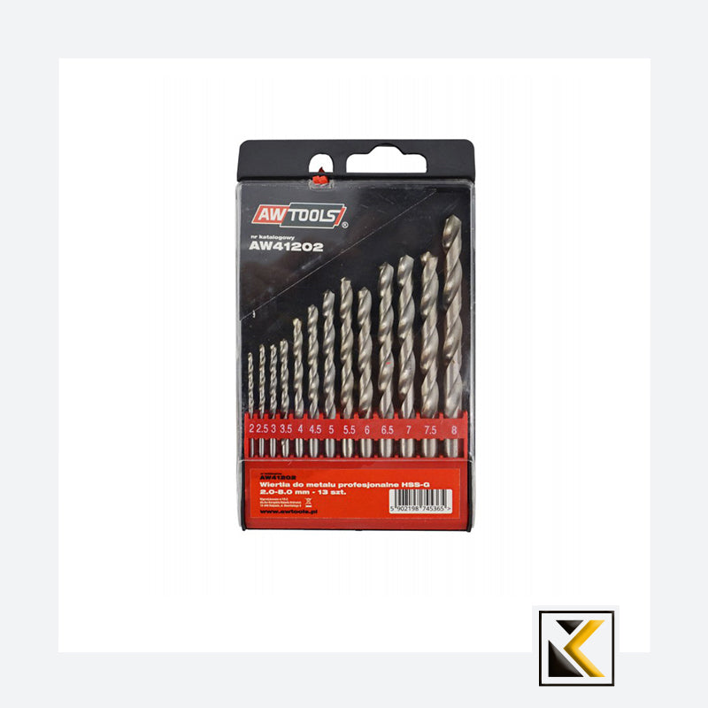 Metaalboor HSS-G 13 stuks 2-8mm