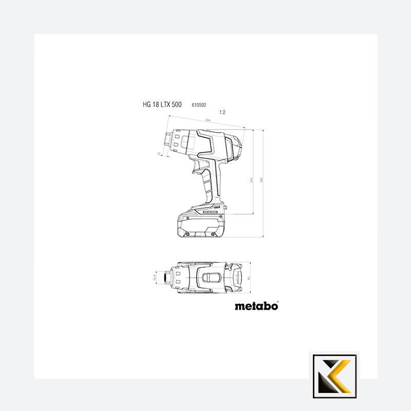 Metabo HG 18 LTX 500  accu heteluchtpistool