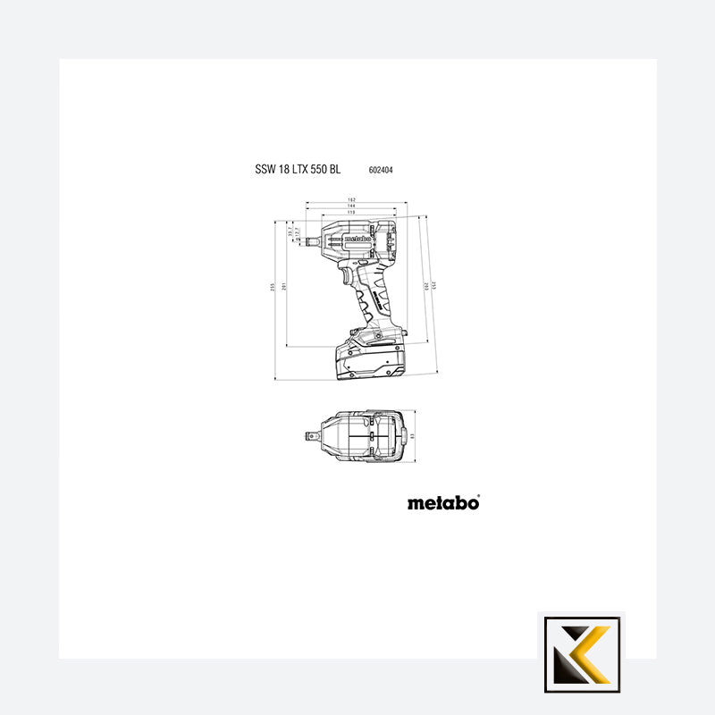 Metabo slagmoersleutel SSW 18 LTX 550 BL