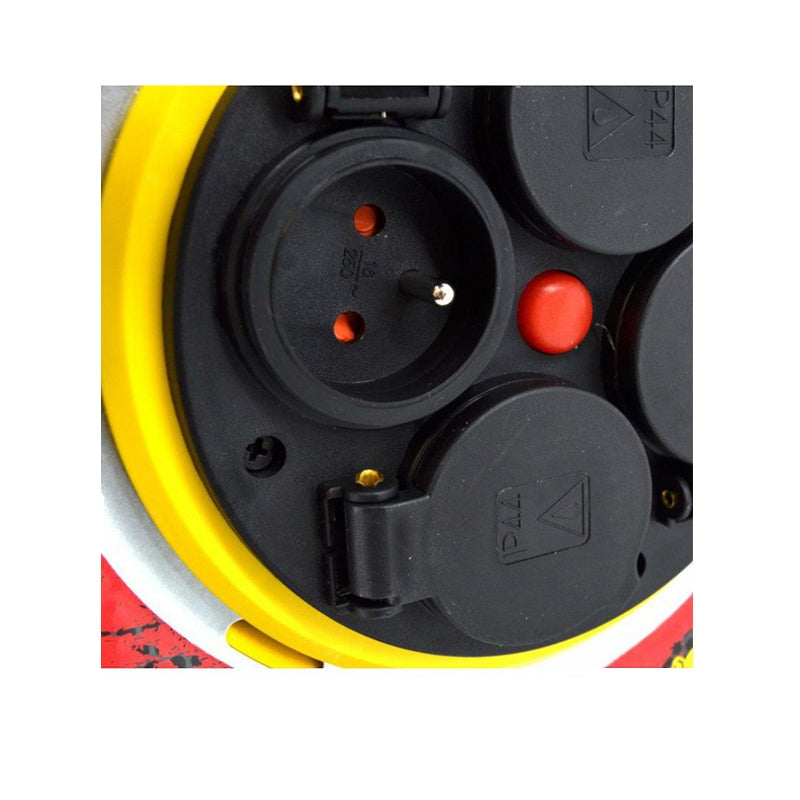 Metalen stroomhaspel HD 25m 3x2,5mm GEEL 16A/ 3680W/ IP44