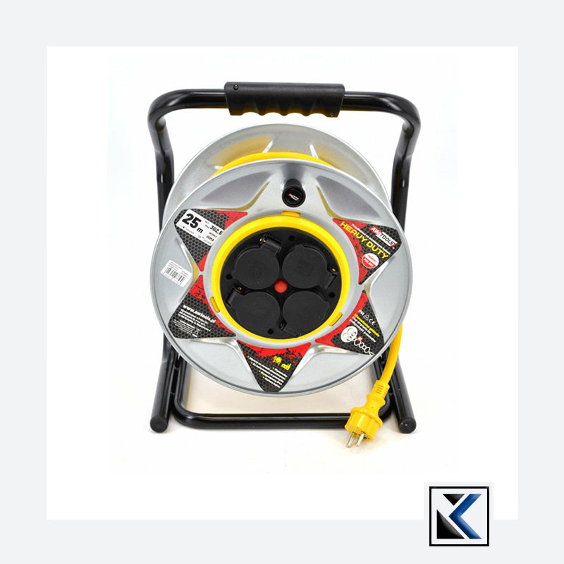 Metalen stroomhaspel HD 25m GEEL 16A/ 3680W/ IP44