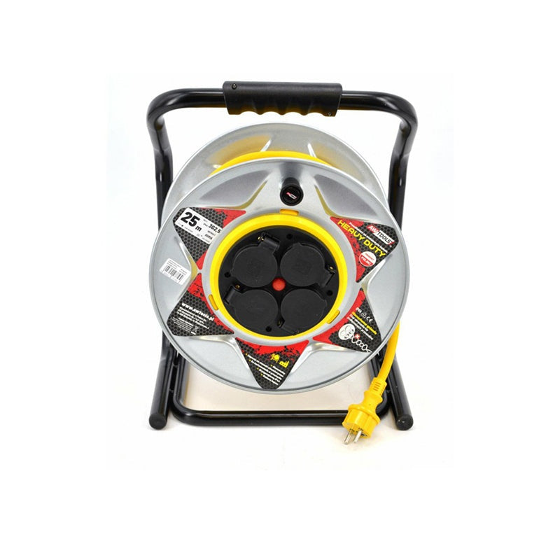 Metalen stroomhaspel HD 25m GEEL 16A/ 3680W/ IP44