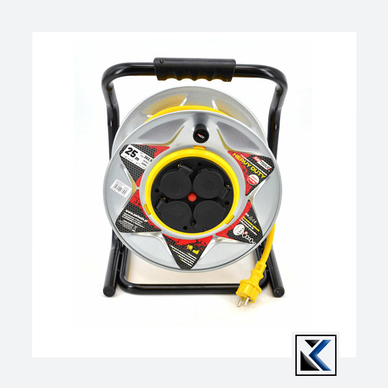 Metalen stroomhaspel HD 30m GEEL 16A/ 3680W/ IP44