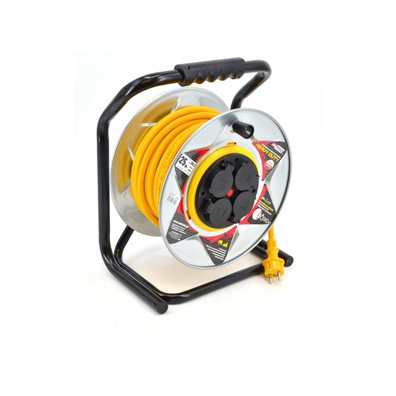 Metalen stroomhaspel HD 30m GEEL 16A/ 3680W/ IP44