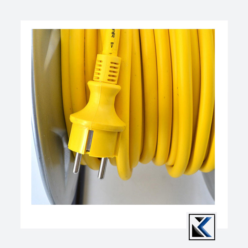 Metalen stroomhaspel HD 30m 3x2,5mm GEEL 16A/ 3680W/ IP44