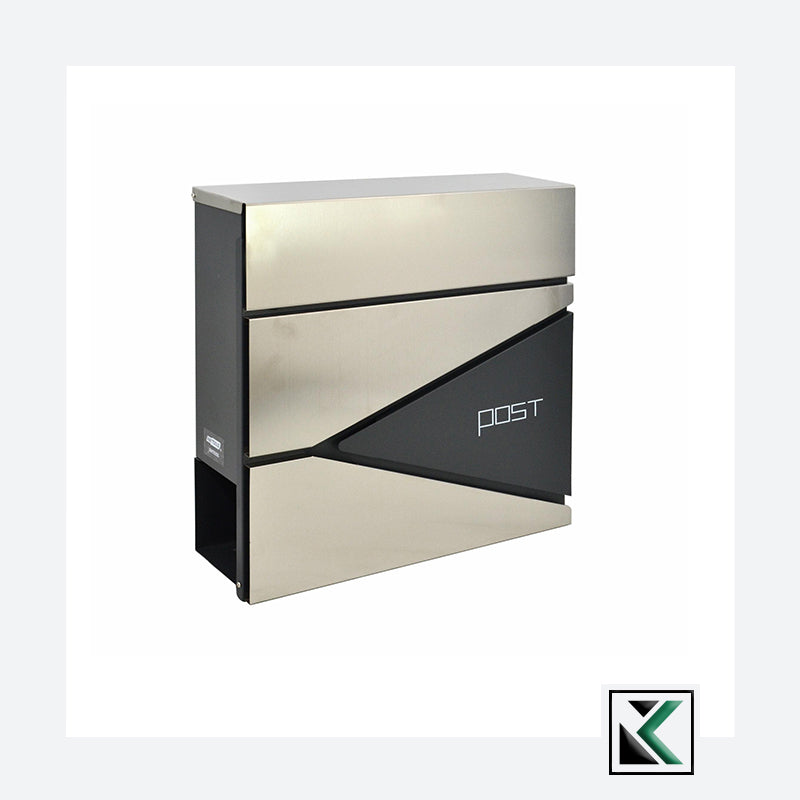 Moderne metalen brievenbus voor aan de muur 55 / 370x370x105mm