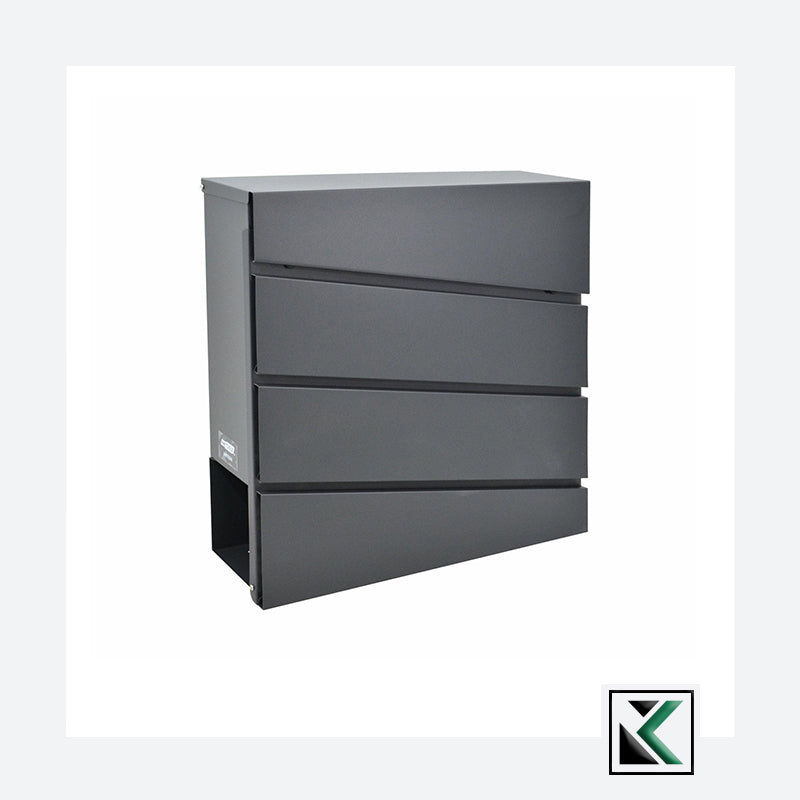 Moderne metalen brievenbus voor wandmontage 41 / 370x370x105mm