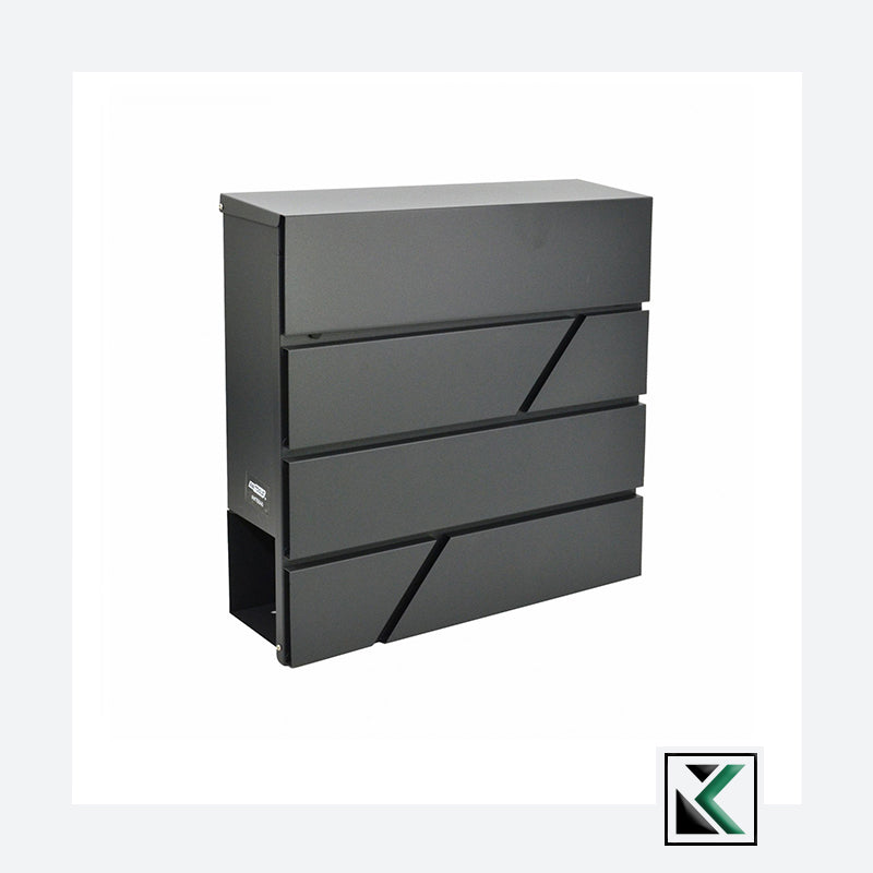 Moderne metalen brievenbus voor wandmontage 43 / 370x370x105mm