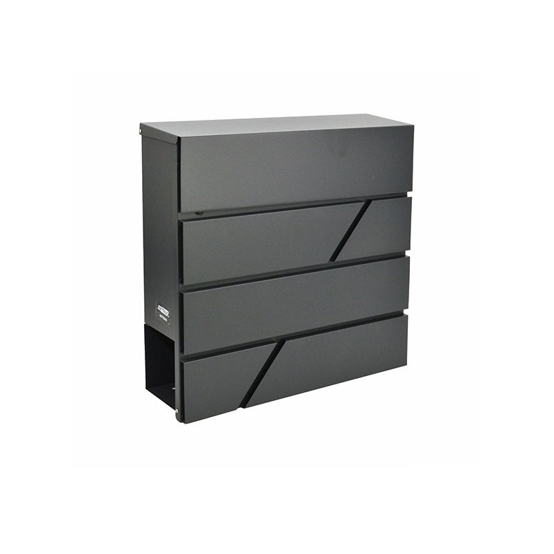 Moderne metalen brievenbus voor wandmontage 43 / 370x370x105mm