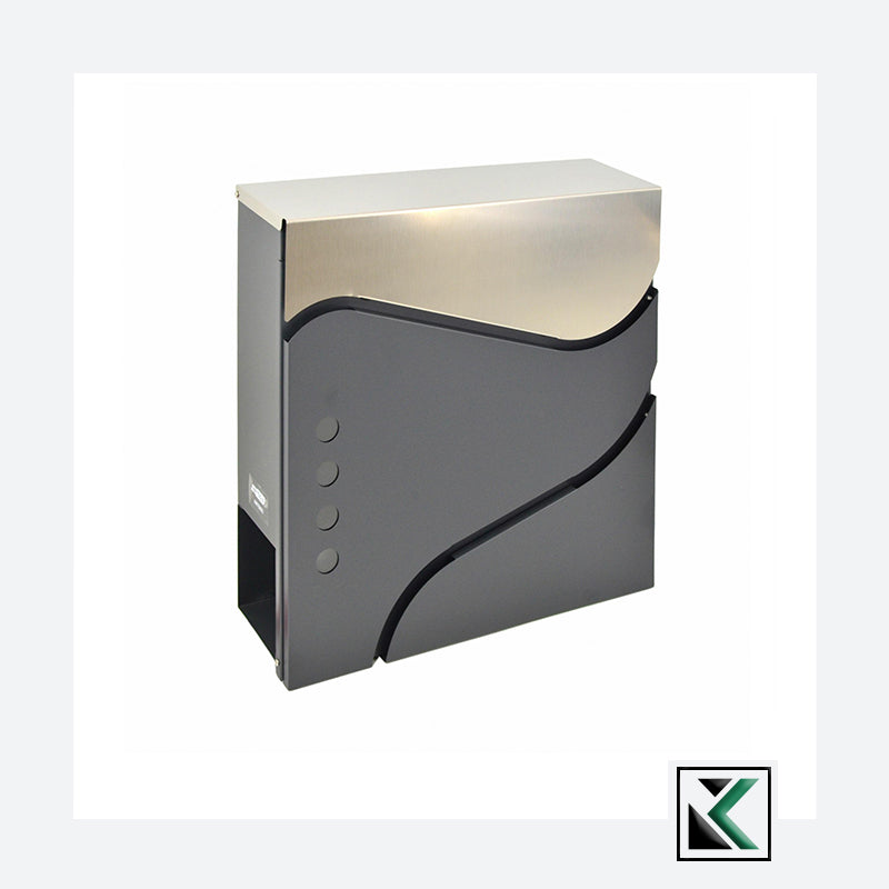 Moderne metalen brievenbus voor wandmontage 53 / 370x370x105mm