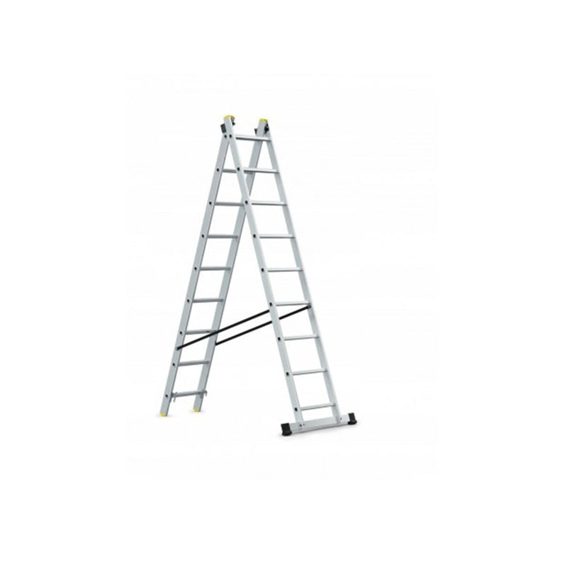 Multifunctionele aluminium ladder 2-delig 2x9 150kg