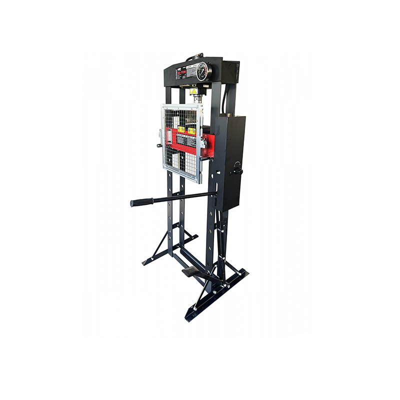 Hydraulische pers met manometer 30 tons met pedaal en afdekking