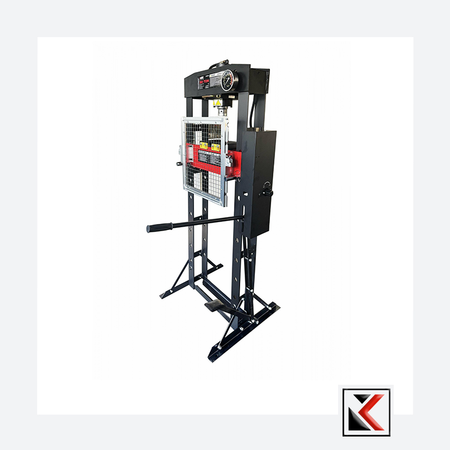 Hydraulische pers met manometer 30 tons met pedaal en afdekking