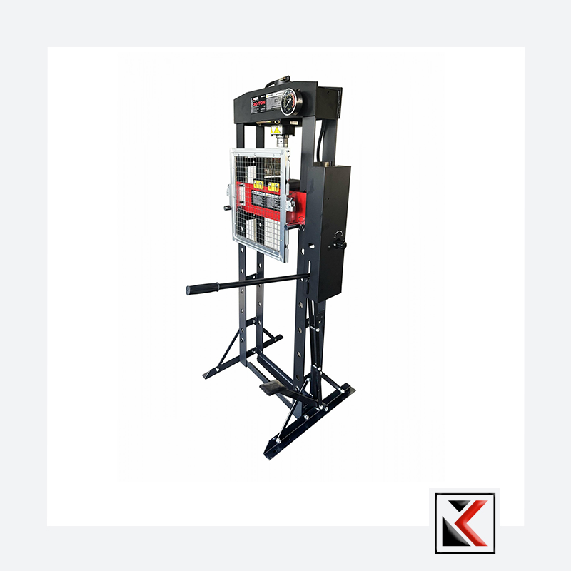 Hydraulische pers met manometer 30 tons met pedaal en afdekking