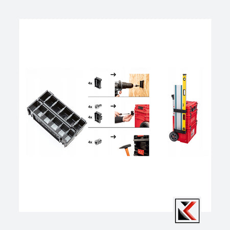 Qbrick System Custom Long Items Holder Gereedschapshouderset