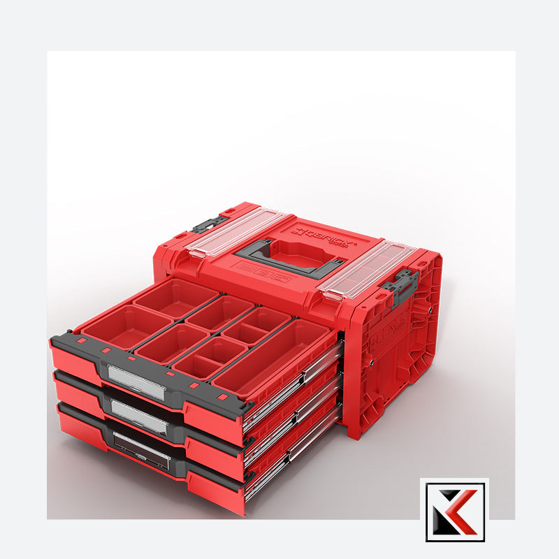 Qbrick System PRO Drawer 3 Toolbox 2.0 Profi Expert Red Ultra