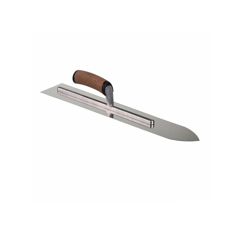 RVS vloerspaan met spitse voorzijde aluminium voet 500 mm kurk handvat
