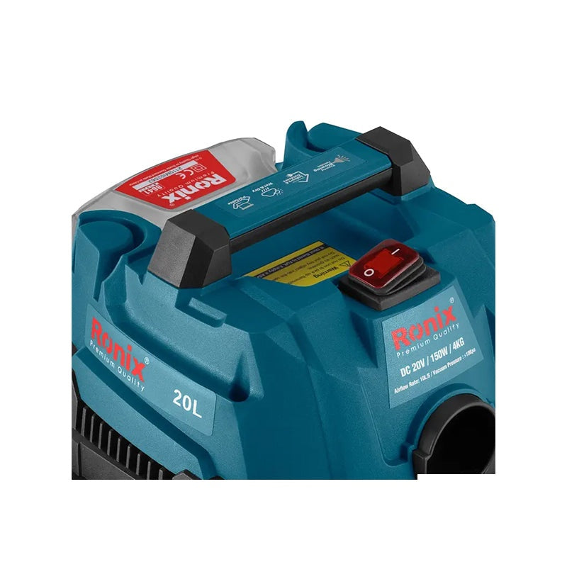 Ronix 8641 compacte snoerloze stofzuiger 20L