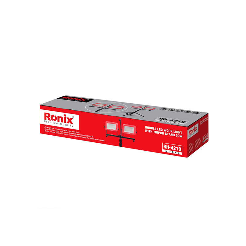 Ronix Dubbele LED-werklamp met statief 50W