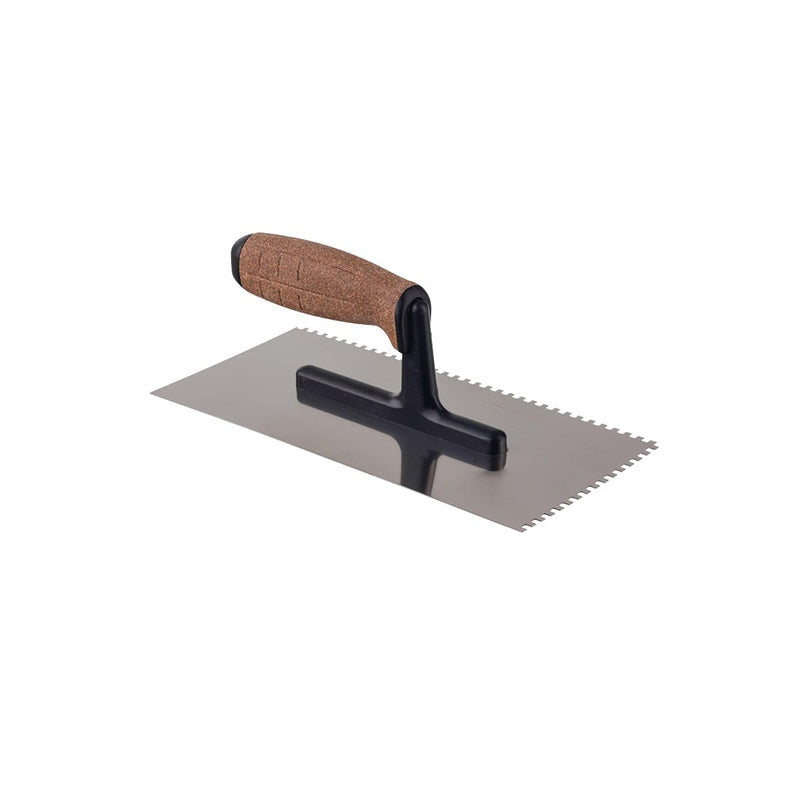 Rvs lijmspaan Polyamide voet 270 mm 6 tand kurk handvat