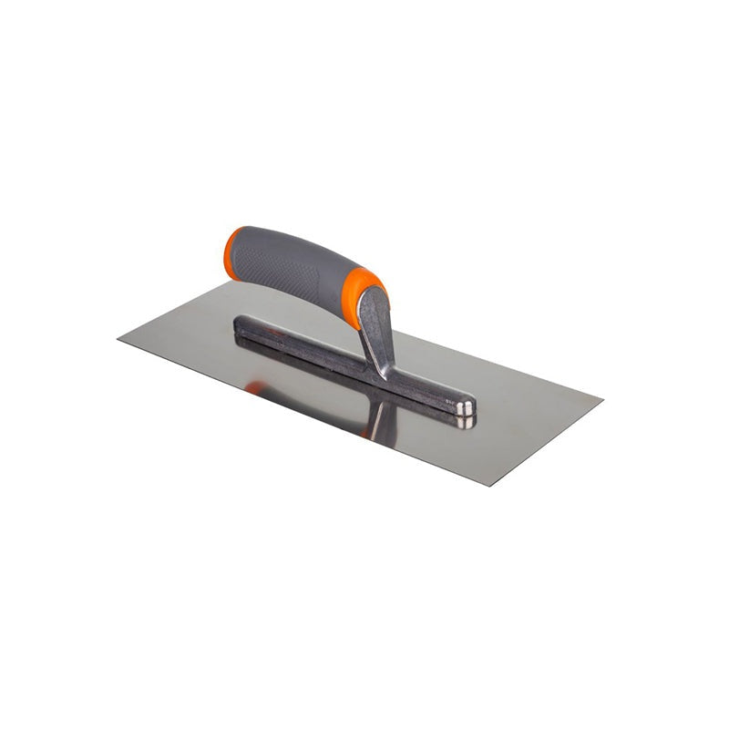 Rvs raapspaan met aluminium voet 280 mm rubber handvat zwarte lijn