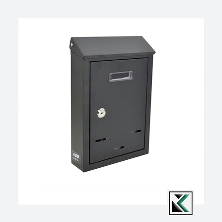 Schuine metalen muurbrievenbus 02 300x200x65mm