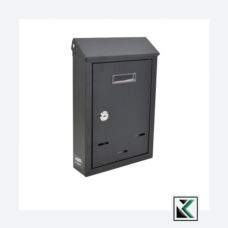 Schuine metalen muurbrievenbus 02 300x200x65mm