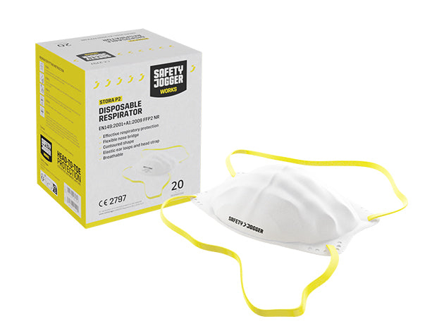 STORA Mondbescherming stofmasker Safety Jogger white UNI