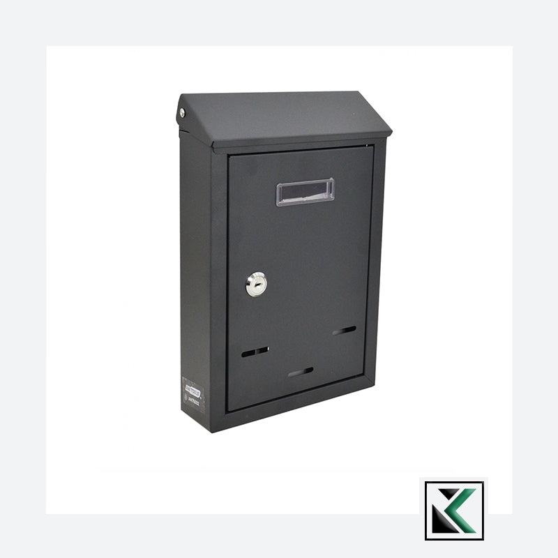 Schuine metalen muurbrievenbus 06 300x230x85mm