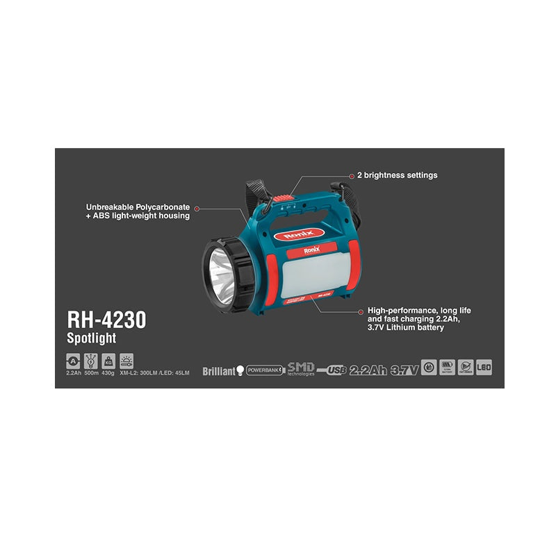 Spotlight en kampeerlamp 300LM