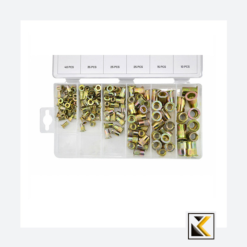 Stalen klinkmoeren 150 st. M3-M10