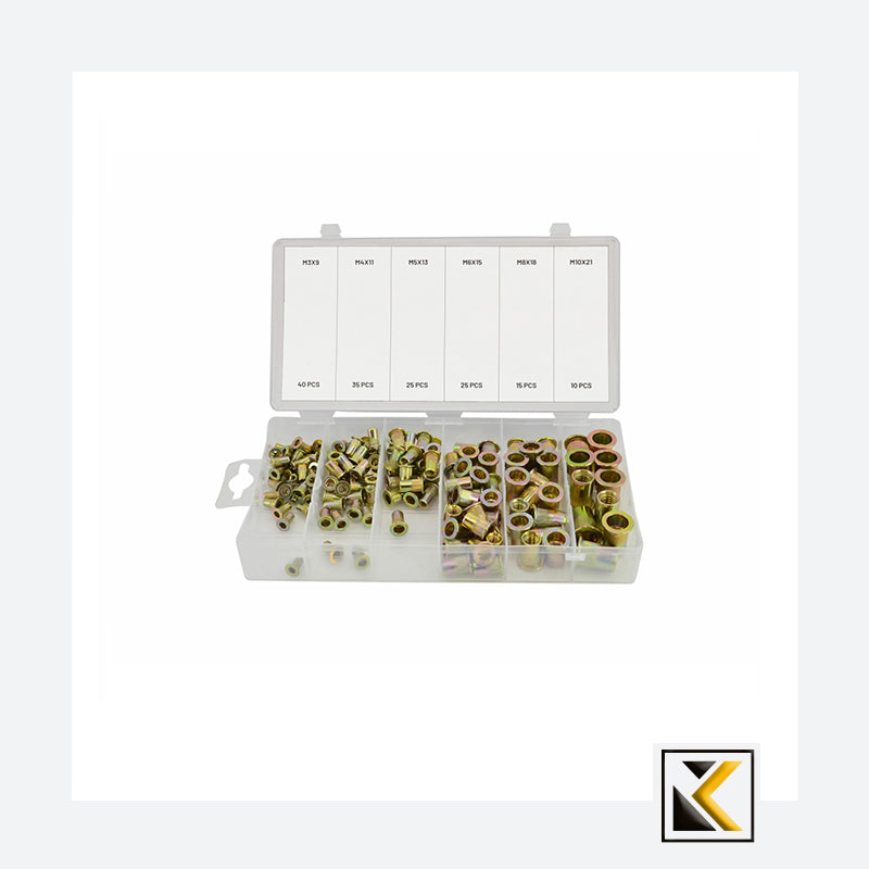 Stalen klinkmoeren 150 st. M3-M10