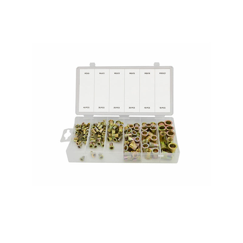 Stalen klinkmoeren 150 st. M3-M10