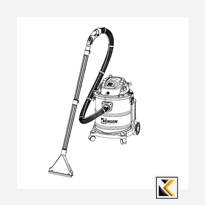 Tapijtreiniger nat/droog 20 ltr 1200W Benson