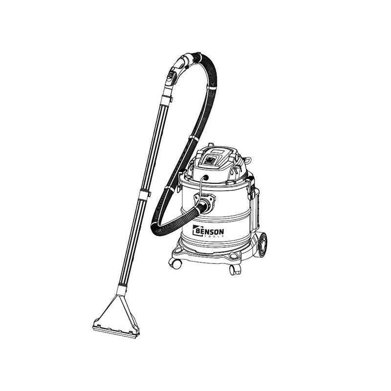 Tapijtreiniger nat/droog 20 ltr 1200W Benson