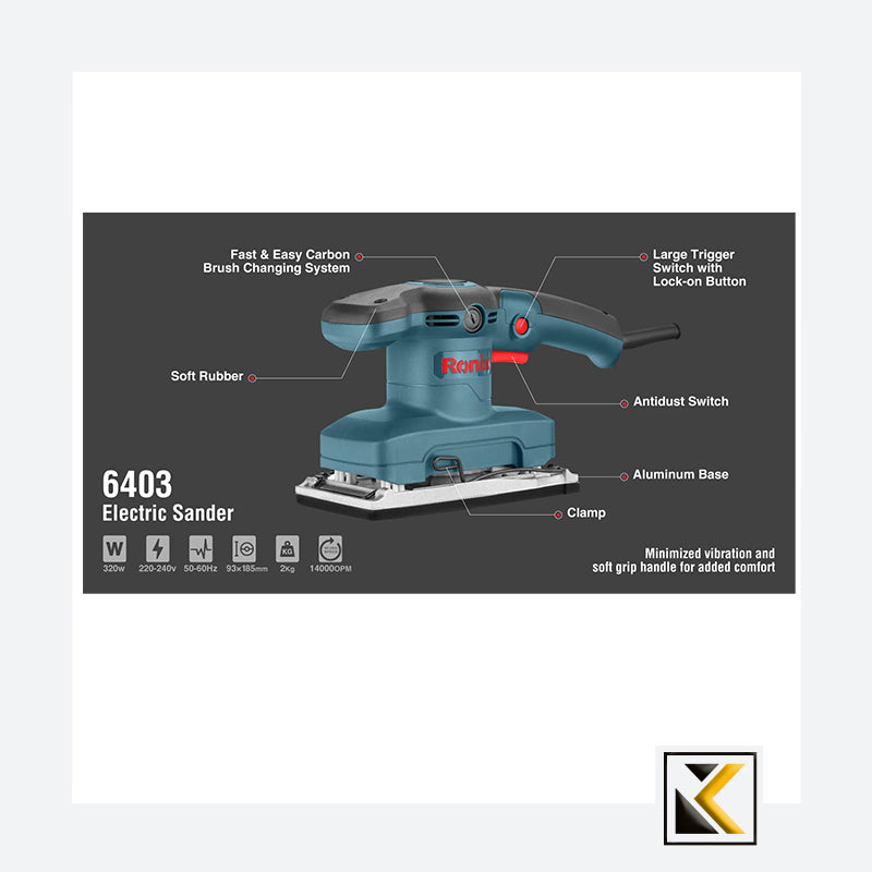 Elektrische schuurmachine 320W Ronix 6403