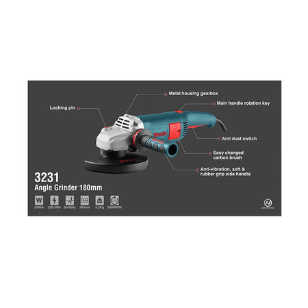 Ronix 3231 Haakse slijper 2400W 180mm