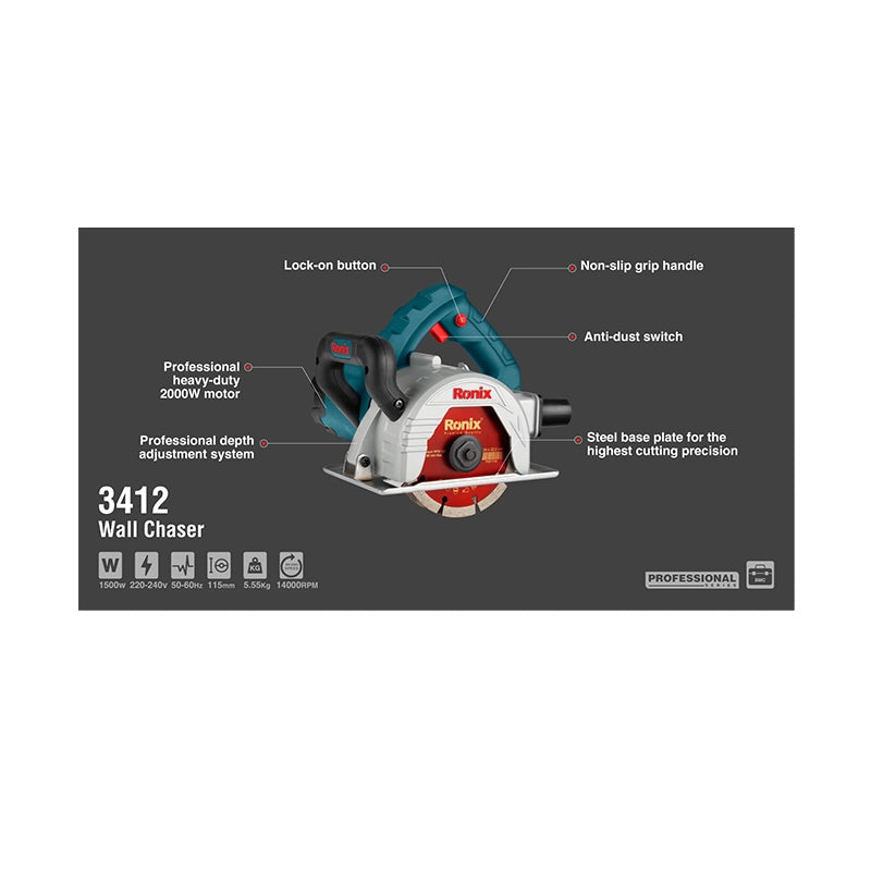 Ronix 3412 Muurfrees 2000W-125mm