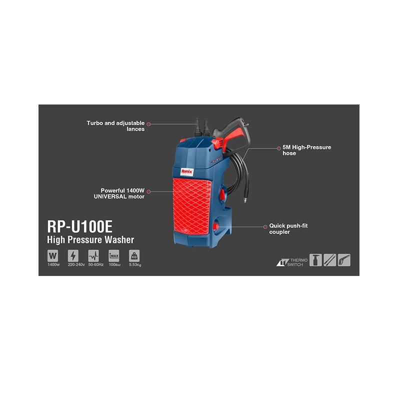 Universele hogedrukreiniger 100 bar-1400W-Eco model