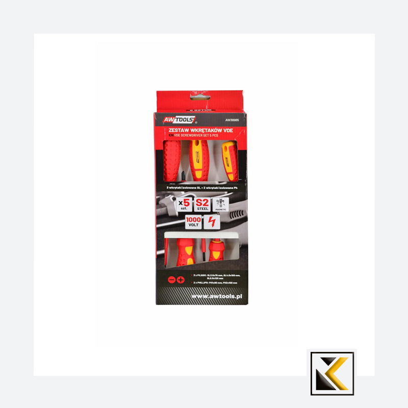 CCLIFE 9-delige VDE-schroevendraaierset, geïsoleerd, 1000 V, spanningstester, sleuf- en kruiskopschroevendraaier, PH & PZ-model, antislip rubberen handgreep met gat
