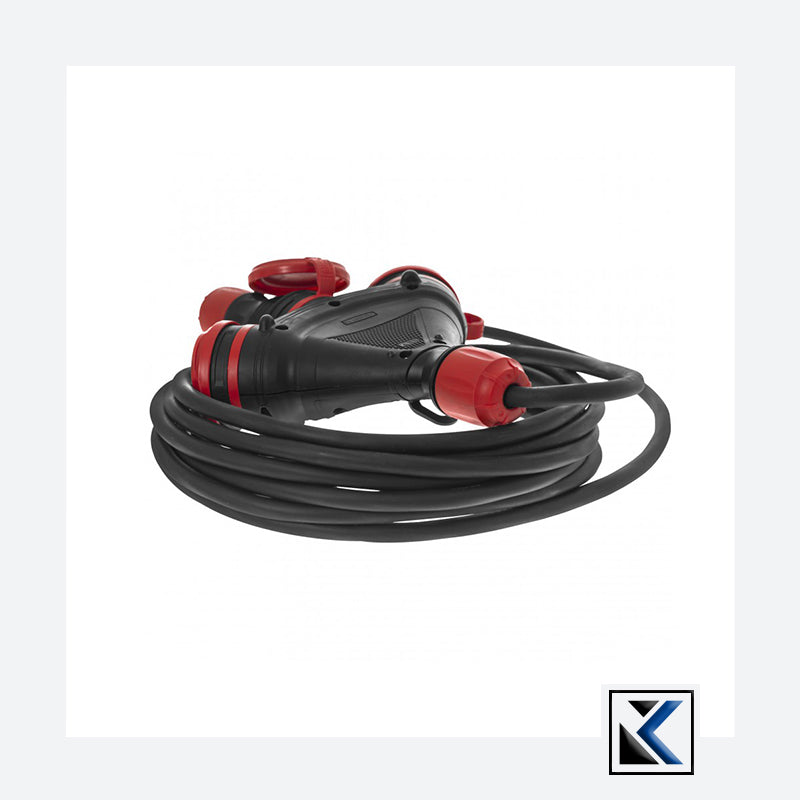 Verlengkabel Professioneel 10m 3-voudig 3x2,5mm IP54 16A/4000W