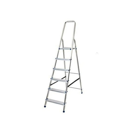 Vrijstaande aluminium ladder met 6 treden