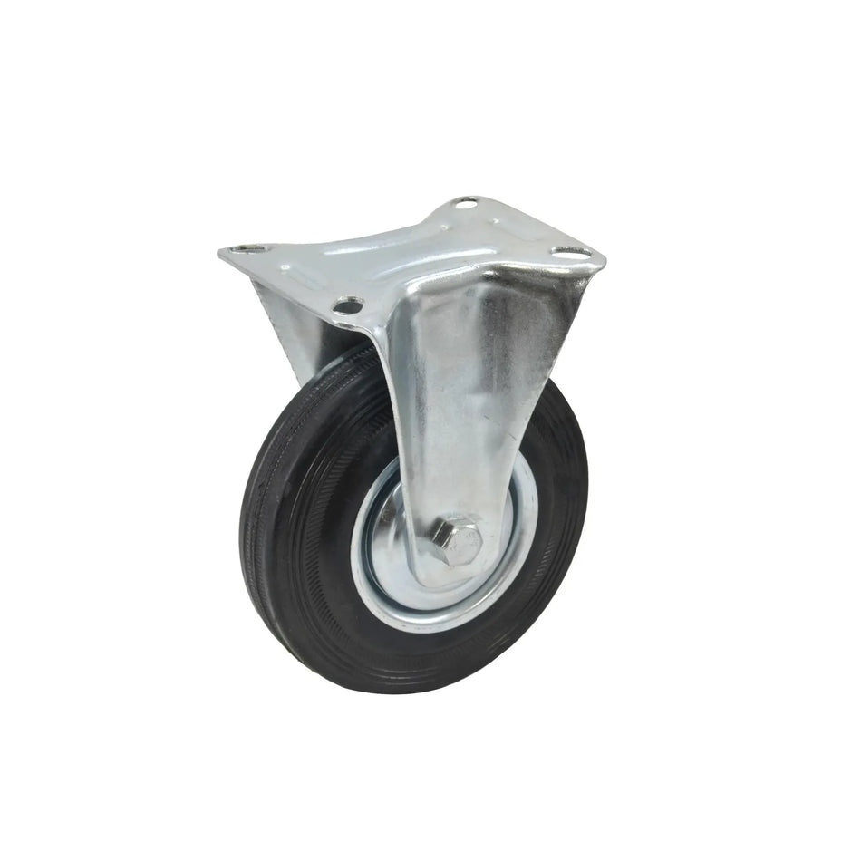 Vast wiel met zwart rubber 200mm